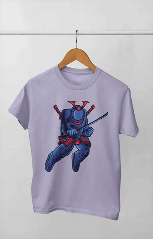 Boy Round Neck Half Sleeve Space Samurai - 24-35M / Lavender